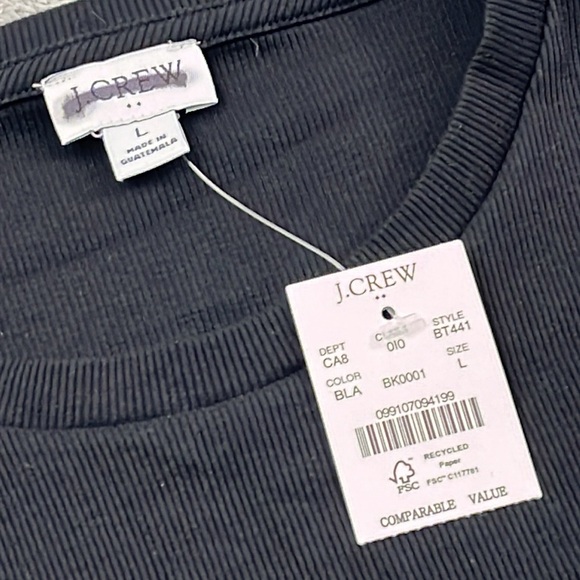 J. Crew Classic Black Short Sleeve Cropped Tee - Picture 2 of 8